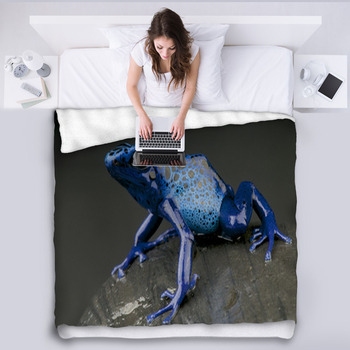 Azure Dartfrog / Dendrobates Azureus Fleece Blanket