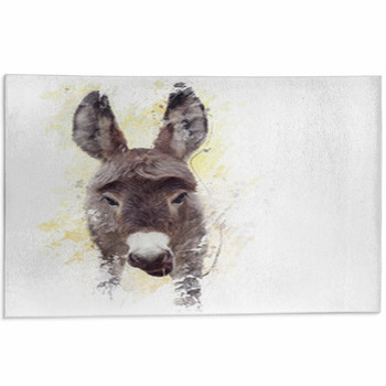 Baby Donkey Mule Watercolor Area Rug