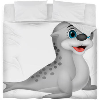 Baby Seal Cartoon Fleece Bed Blanket
