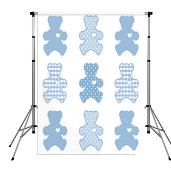 Baby Teddy Bears, Hearts, Love, Pole Pocket Backdrop