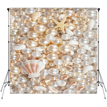 Background Of Pearls Custom Size Backdrop