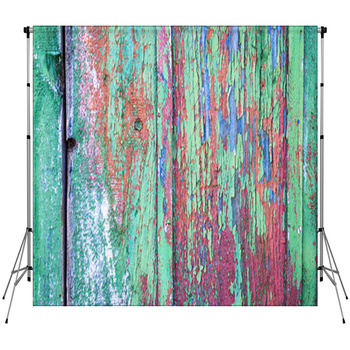 Background Old Wooden Boards Painted In  Fleece Backdrop