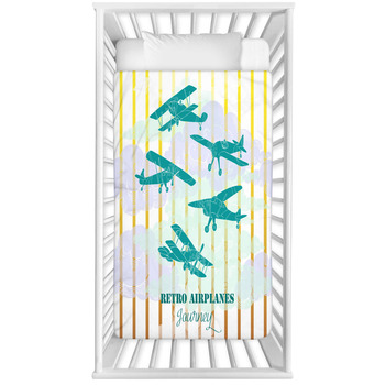 Background With Colored Airplanes Baby Crib Comforter
