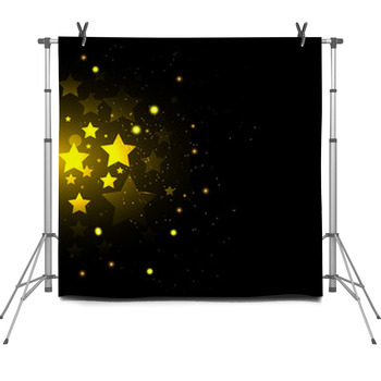 Background With Gold Stars Fleece Backdrop