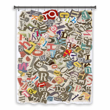 Background With Letters Torn Custom Size Shower Curtain