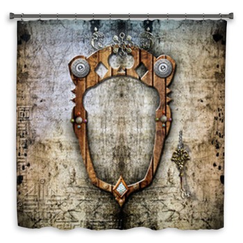 Background With Old Wall And Custom Size Shower Curtain