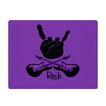 Background With Rock And Roll Sign Bath Mat