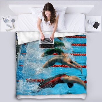 Backstroke Start Fleece Blanket