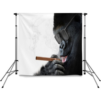 Badass Gorilla With Cool Pole Pocket Backdrop