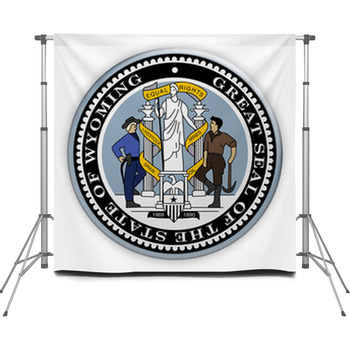 Badge Us State Seal Wyoming 3d Custom Size Backdrop