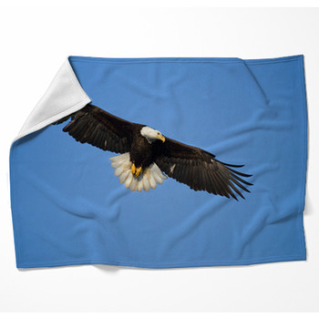 Bald Eagle In Flight , Alaska Fleece Blanket
