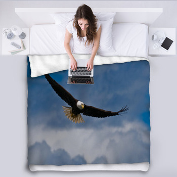 Bald Eagle Soaring Fleece Blanket