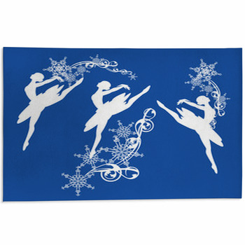 Ballerina Girl And Snowflakes Decor Winter Area Rug