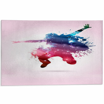 Ballerino, Ballerina Con Macchie Di Colore Area Rug