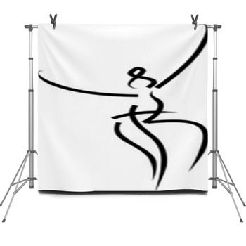 Ballet Dancer Illustration Fleece Backdrop