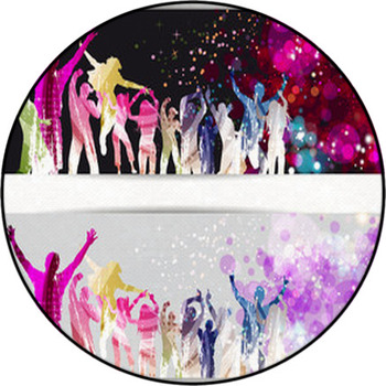 Banner Disco Party Round Rug