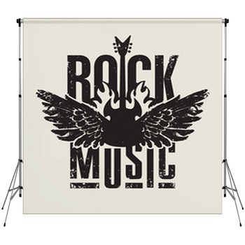 Banner For Rock Music With Electric Fleece Backdrop