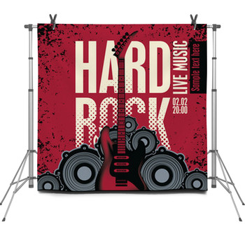 Banner With An Electric Guitar Speakers  Fleece Backdrop