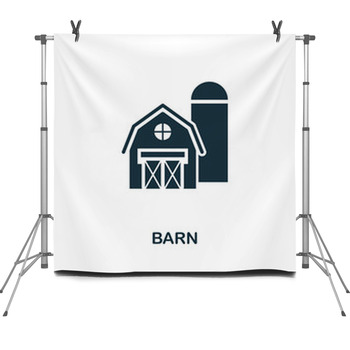 Barn Icon Symbol Creative Sign From Fleece Backdrop