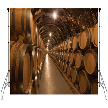 Barriles De Vino En La Bodega Custom Size Backdrop