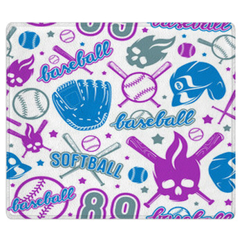 Baseball And Softball Seamless Pattern Bath Mat