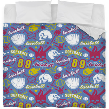 Baseball And Softball Seamless Fleece Bed Blanket
