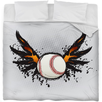 Baseball Ball Design Element Fleece Bed Blanket