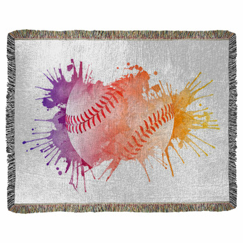Baseball Ball Woven Throw Blanket