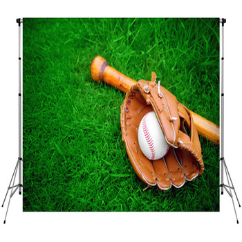Baseball Bat, Ball And Glove Fleece Backdrop