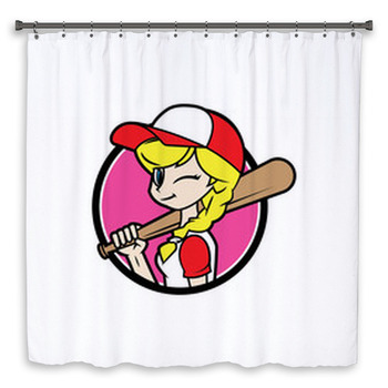 Baseball Girl Shower Curtain