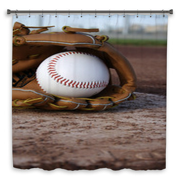Baseball & Glove Custom Size Shower Curtain