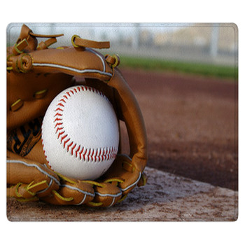 Baseball & Glove On Baseball Field Bath Mat