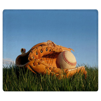 Baseball Glove With Ball Resting In A Grass Bath Mat