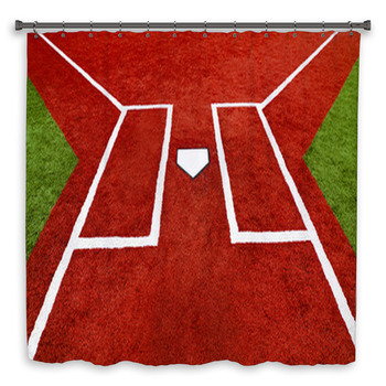 Baseball Home Plate Batter Custom Size Shower Curtain