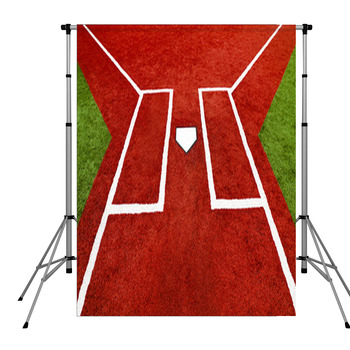 Baseball Home Plate Batter Boxes Pole Pocket Backdrop
