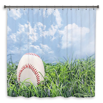 Baseball In Grass Custom Size Shower Curtain