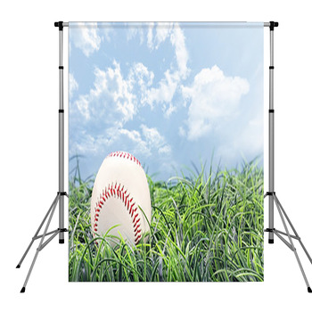 Baseball In Grass Pole Pocket Backdrop
