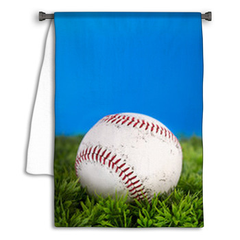Baseball On Grass Towel