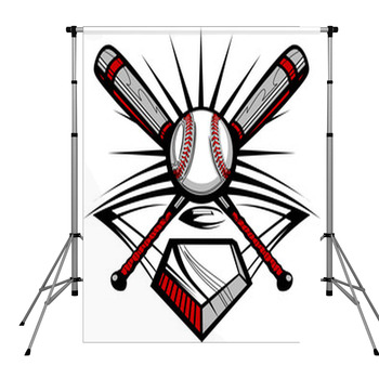 Baseball Or Softball Crossed Bats Pole Pocket Backdrop