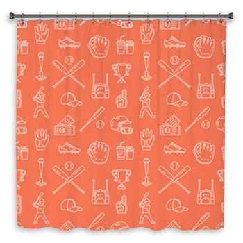 Baseball Softball Sport Game Custom Size Shower Curtain