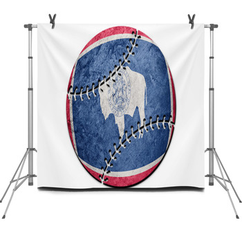 Baseball Wyoming State Flag Wyoming Fleece Backdrop