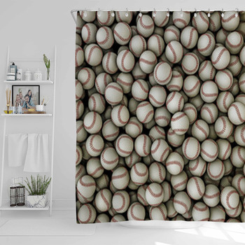 Baseballs Background Shower Curtain
