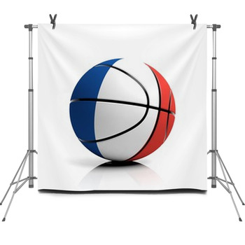 Basketball Ball Flag Of France Isolated  Fleece Backdrop