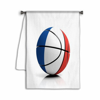 Basketball Ball Flag Of France Isolated On White Towel