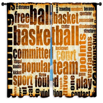 Basketball Drapes Window Treatments Black Out Custom Sizes