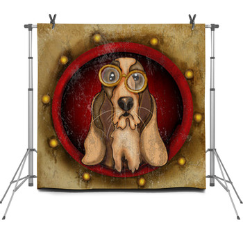 Basset Fleece Backdrop