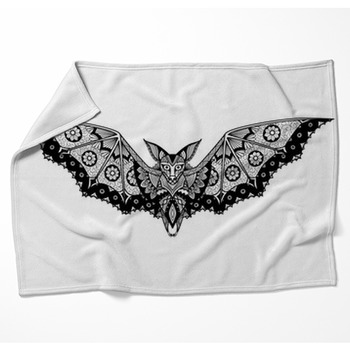 Bat Line Art Design For Tattoo T Woven Throw Blanket