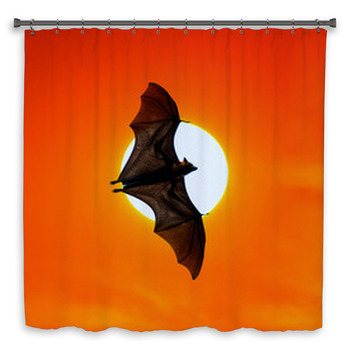 Bats Flying At Sunset Shower Curtain