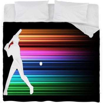 Batter silhouette Fleece Bed Blanket