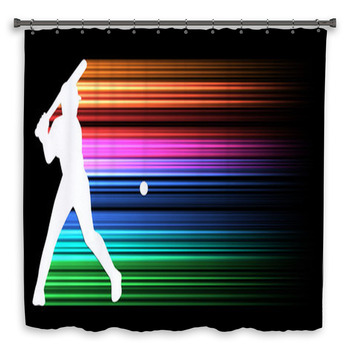Batter silhouette Shower Curtain